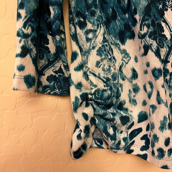 Chico’s Teal Cheetah & Baroque Print Knit Top - Picture 6 of 11